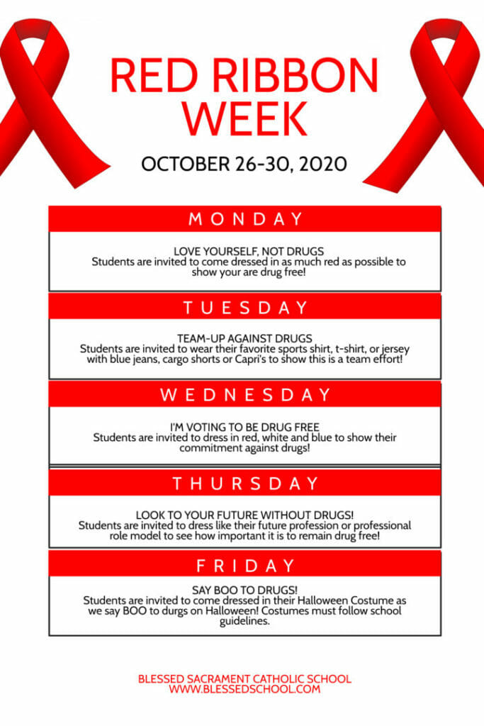 Copy Of Red Ribbon Week Flyer Design Template 2 Blessed Sacrament Catholic School